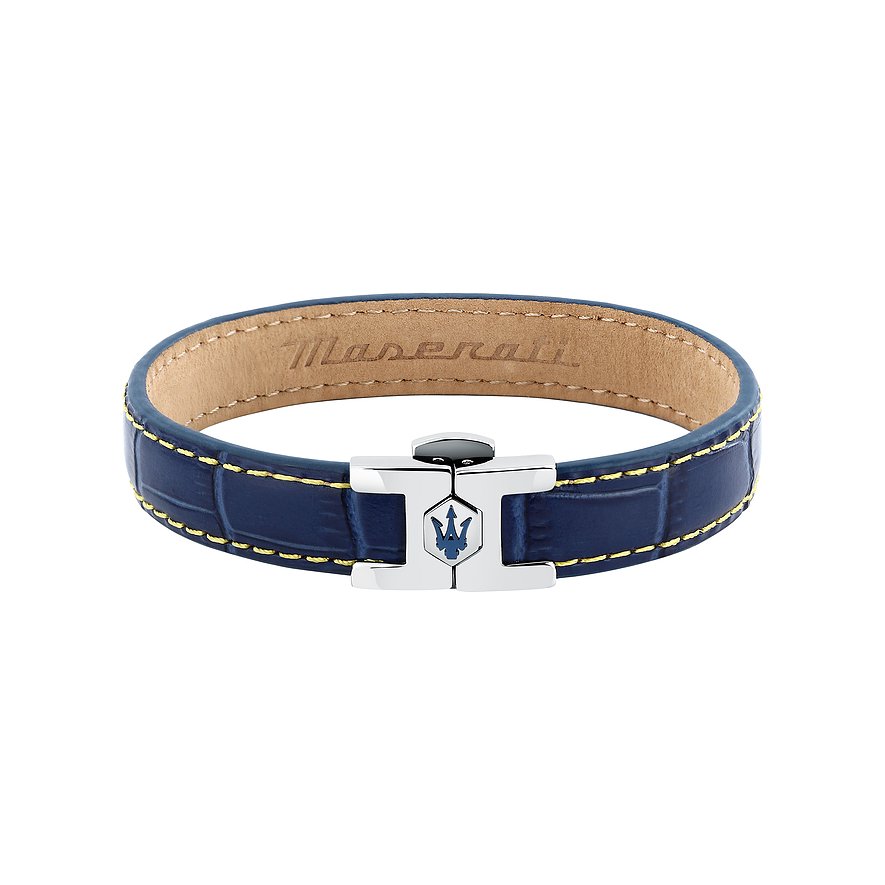 Maserati Armband Leather, Herren, Edelstahl, bicolor