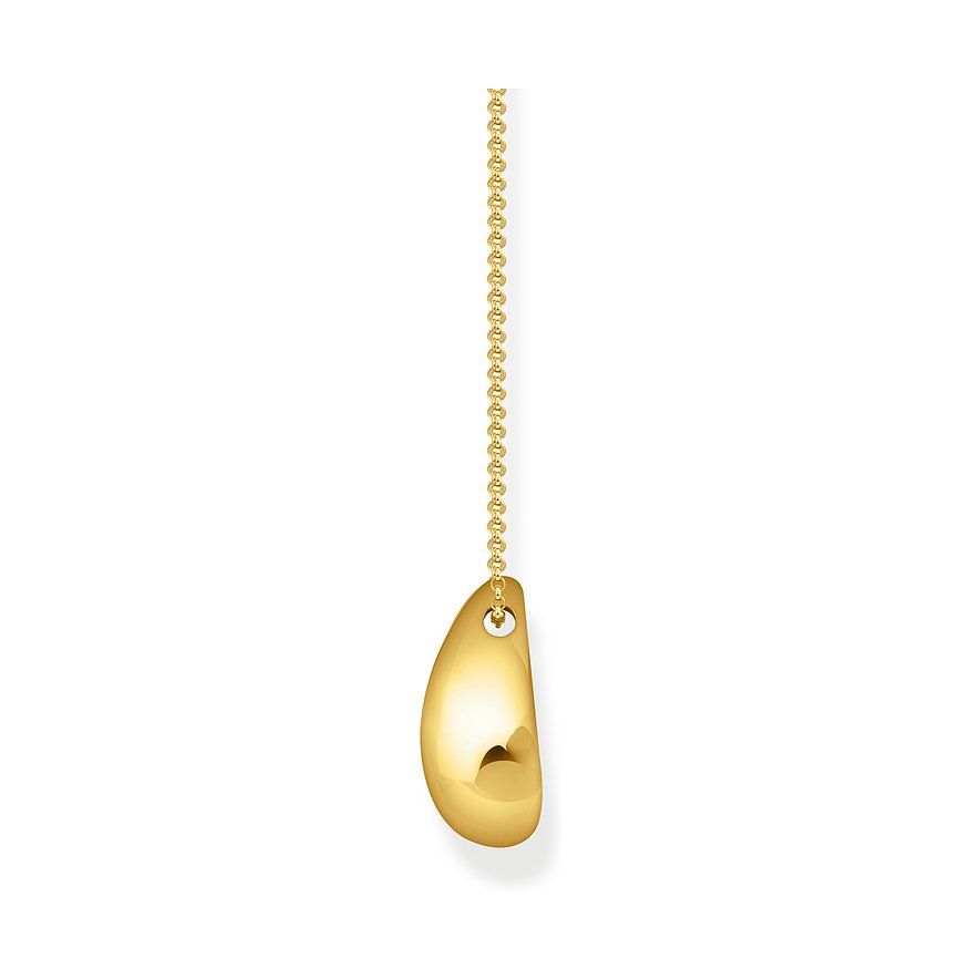 Thomas Sabo Halsschmuck: Eine goldene, tropfenförmige Perle aus Silber, die an einer feinen Kette befestigt ist.