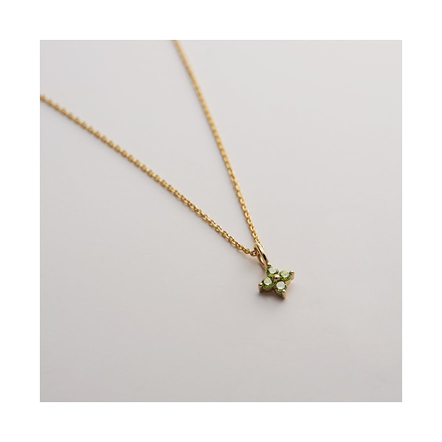 Guido Maria Kretschmer Halskette aus recyceltem Silber mit vergoldeter Kette und Zirkonia als Farbsteinen.
