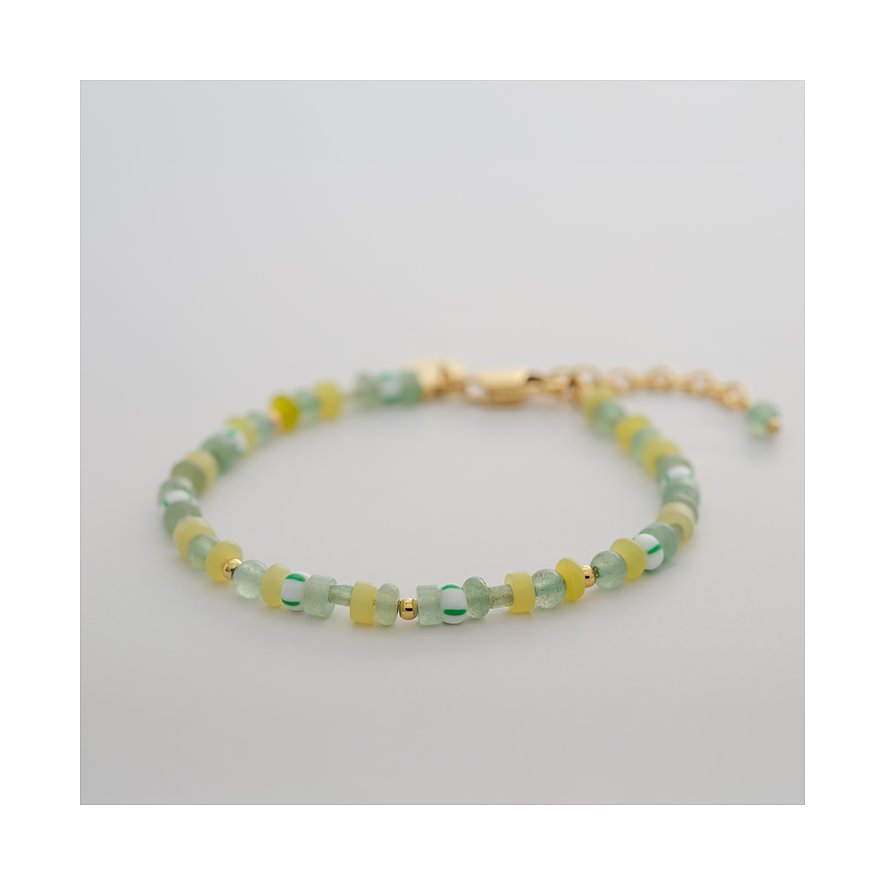Guido Maria Kretschmer Armschmuck aus Edelstahl mit farbigen Glassteinen.