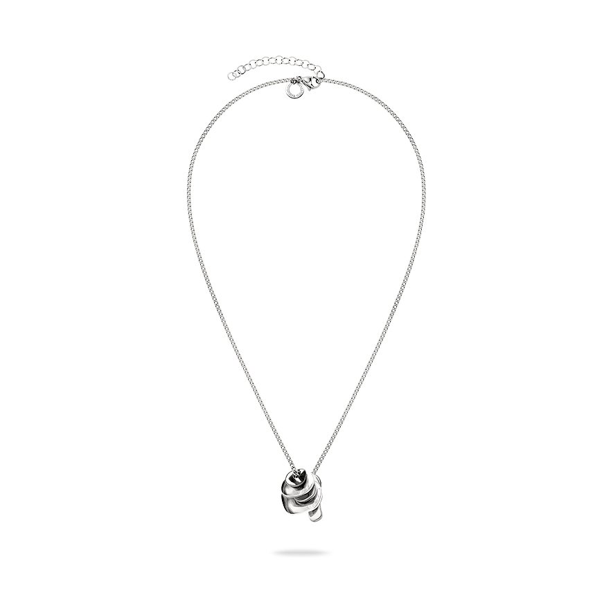 Collier Liebeskind en acier inoxydable avec un pendentif sculptural brillant en forme de vague.