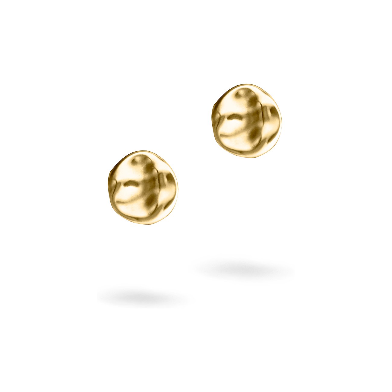 Orecchini Liebeskind in acciaio inox placcato oro giallo, con superficie irregolare e martellata.