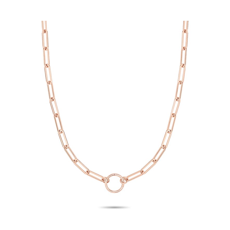 Collana Tamaris in acciaio inox color oro rosa con maglie tonde e un piccolo anello centrale.