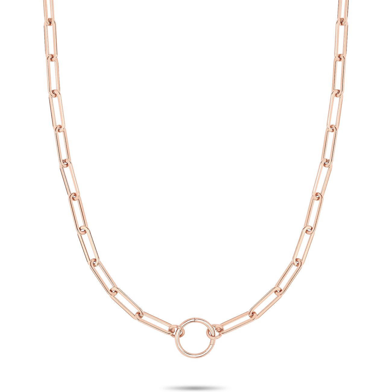 Collana Tamaris in acciaio inox color oro rosa con maglie tonde e un piccolo anello centrale.