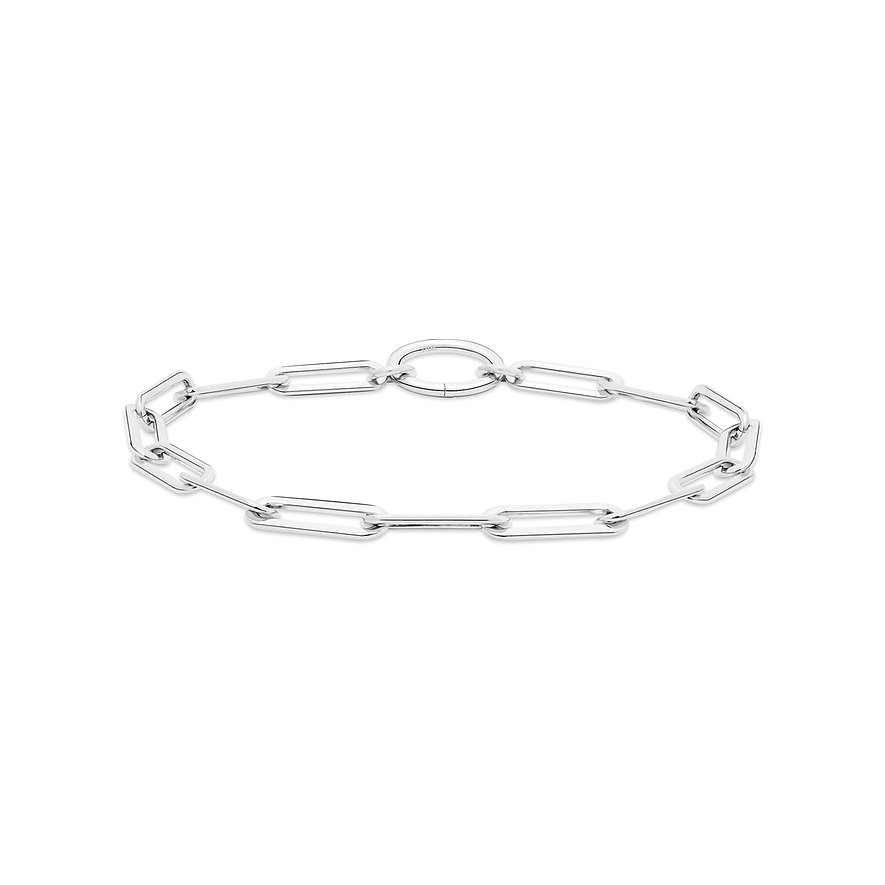 Tamaris Armschmuck aus Edelstahl mit langen, ovalen Gliedern und einem runden Verschluss.