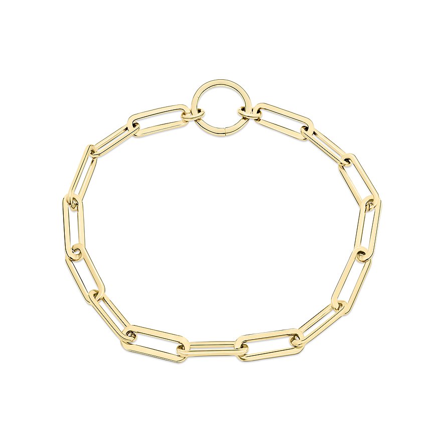 Tamaris Armschmuck aus gelb-goldenem Edelstahl mit ovalen Gliedern und einem runden Verschluss.