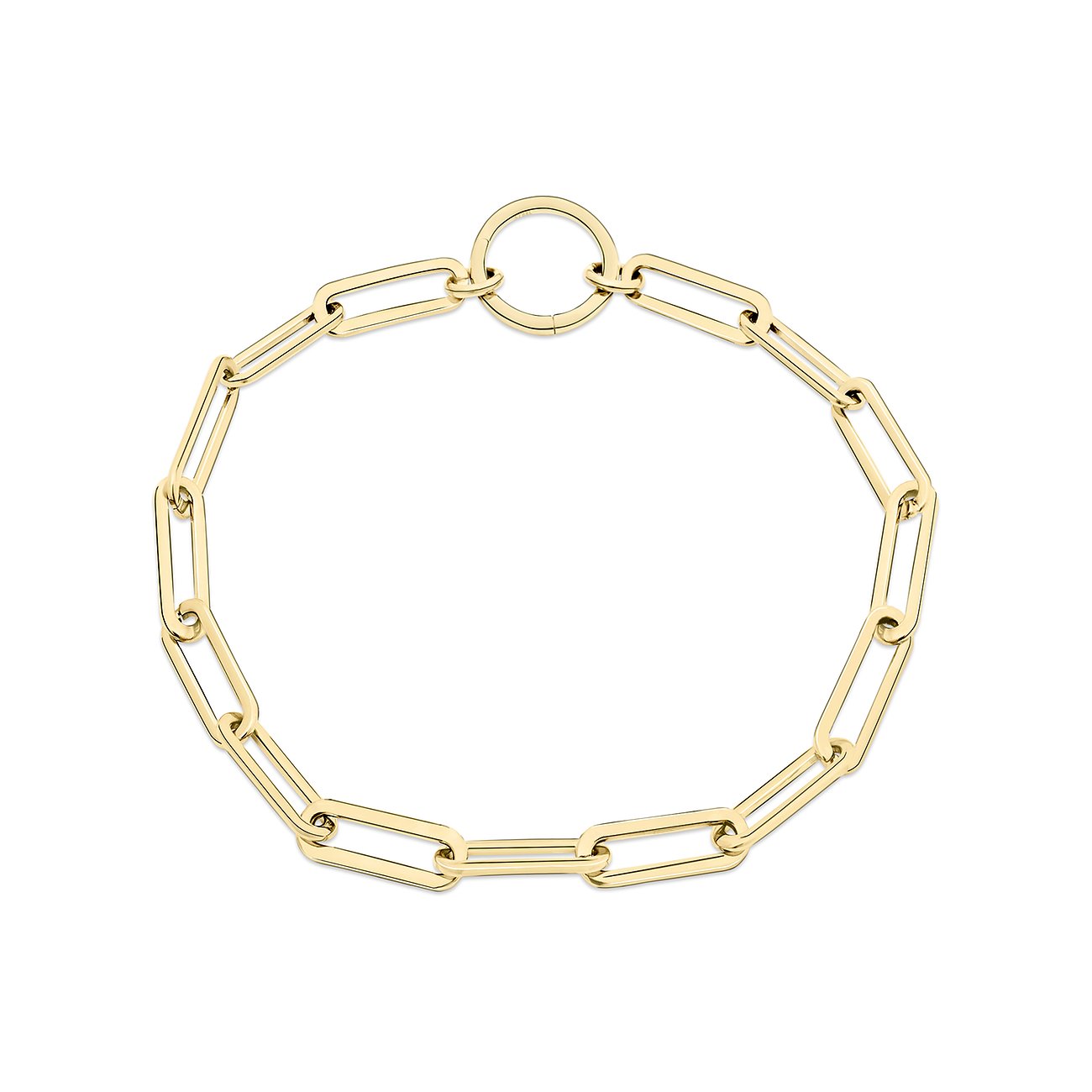 Tamaris Armschmuck aus gelb-goldenem Edelstahl mit ovalen Gliedern und einem runden Verschluss.
