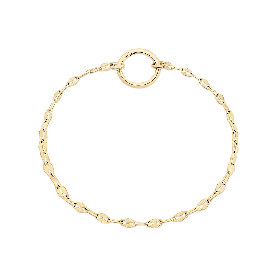Dette Tamaris armbånd i guldfarvet rustfrit stål har en fin ledkæde med ovale elementer.