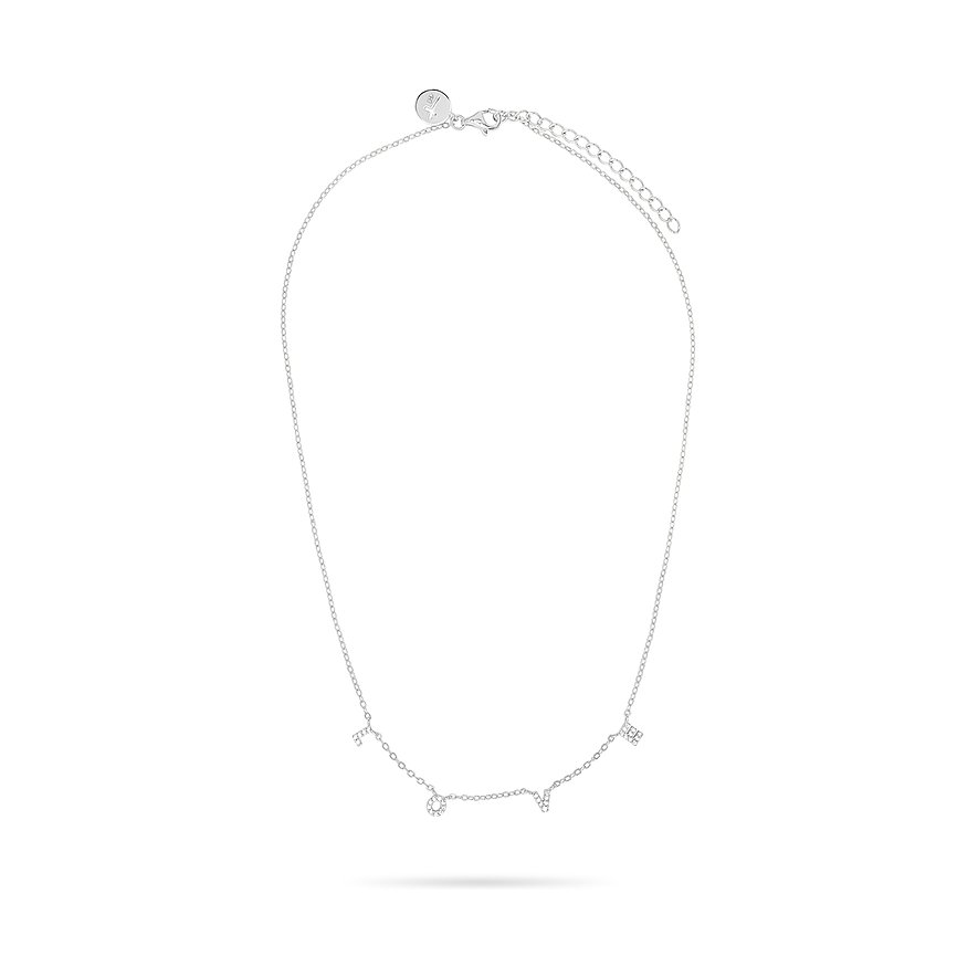 Dezente silberne Tamaris Halskette aus 925er Silber mit „LOVE“-Anhänger und funkelnden Zirkonia-Steinen.