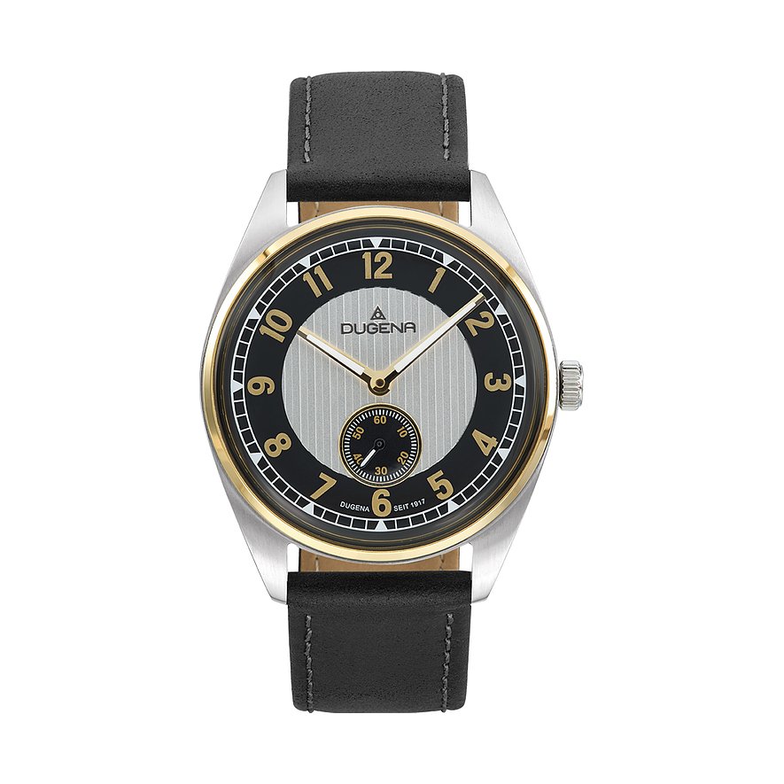 Dugena Herrenuhr Bremen 4461212, Herren, Edelstahl, Armband: Leder, Quarz, analog