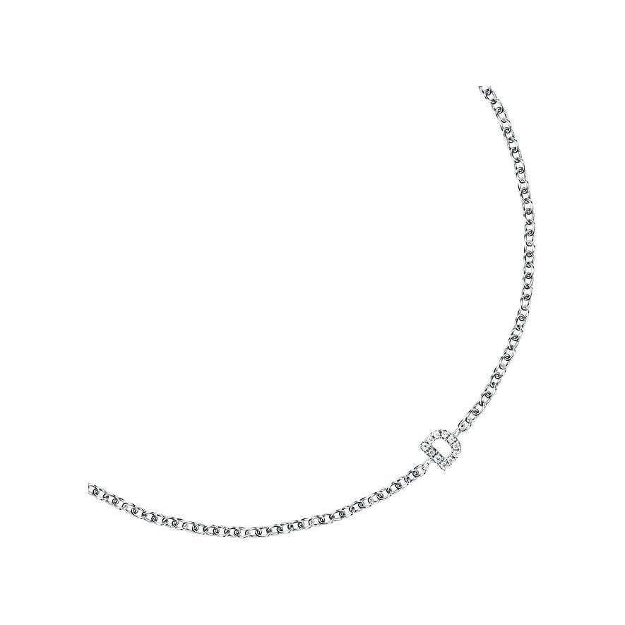 FAVS Armband i 925 silver med en zirkoniasten formad som bokstaven D