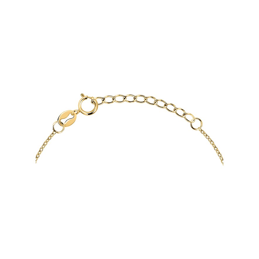 Nahaufnahme des Verschlusses eines FAVS Armbands aus vergoldetem 925er Silber mit Verl rungskette