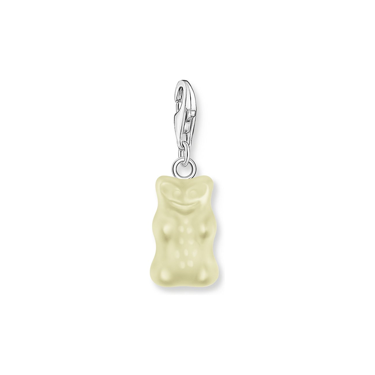 Thomas Sabo Anhängeschmuck in Form eines weißlich-gelben Gummibärchens mit Karabinerverschluss.