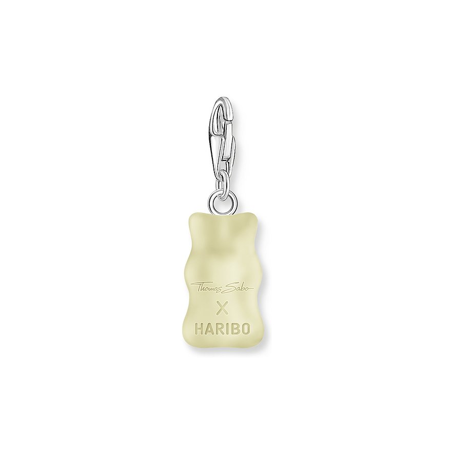 Thomas Sabo Anhängeschmuck in Form eines vanillegelben Gummibärchens mit Karabinerverschluss.