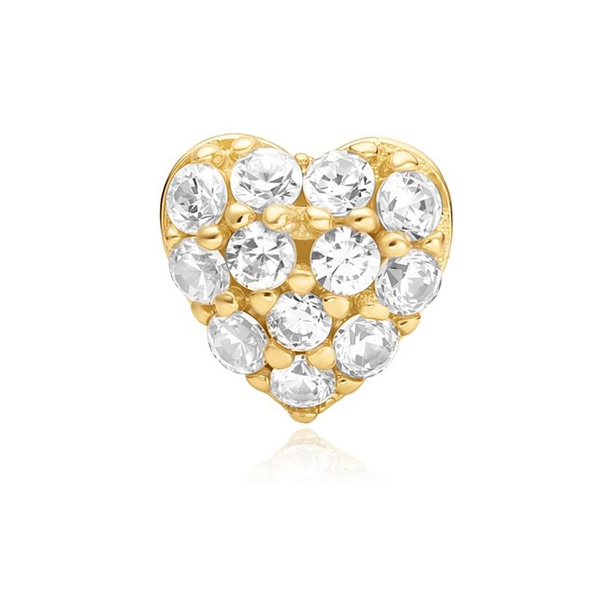 Ania Haie Herz Ohrschmuck aus vergoldetem Silber mit funkelndem Zirkonia Farbsteln.