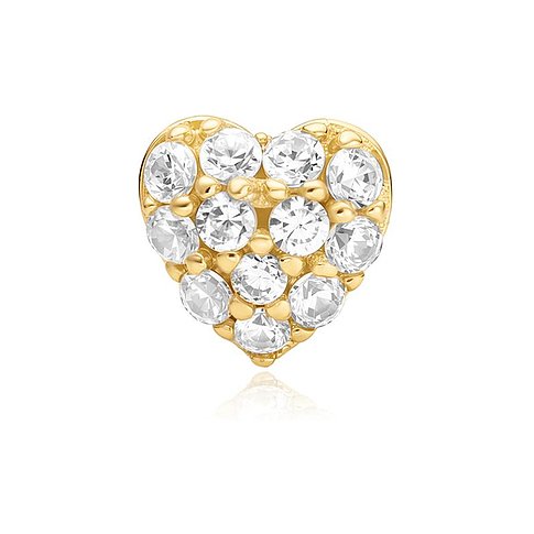 Ania Haie Herz Ohrschmuck aus vergoldetem Silber mit funkelndem Zirkonia Farbsteln.