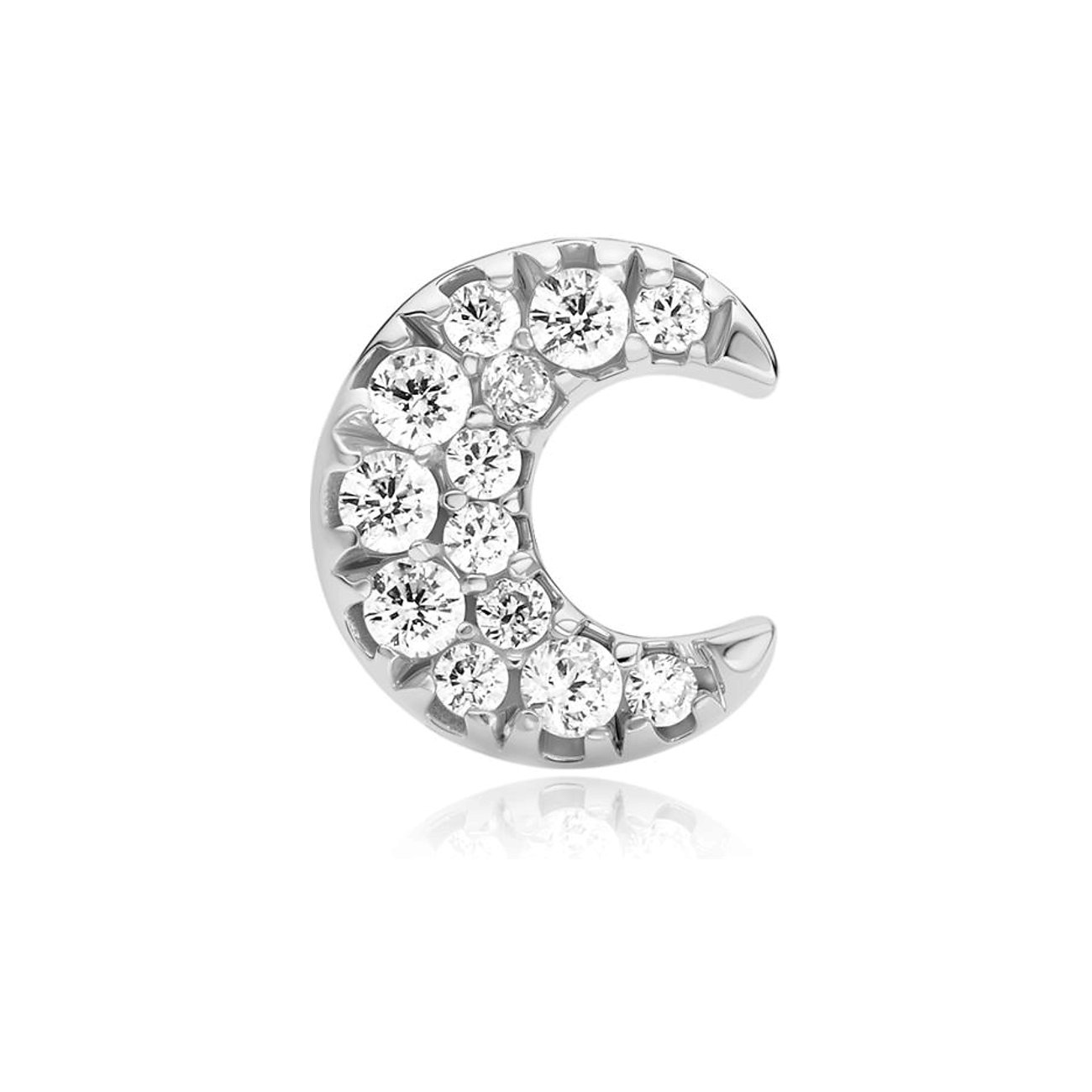 Boucles d'oreilles Ania Haie en argent 925 en forme de croissant de lune, ornées de zircons de couleur étincelants.