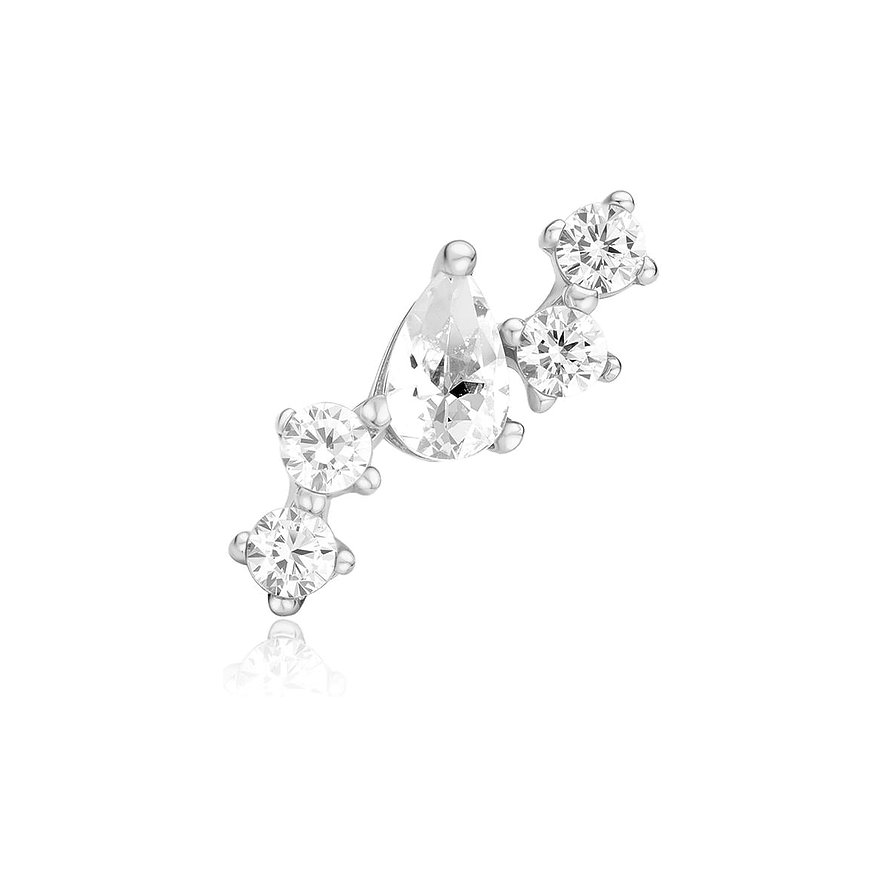 Bijoux d'oreille Ania Haie en argent 925 avec zircons colorés ronds et en forme de goutte.