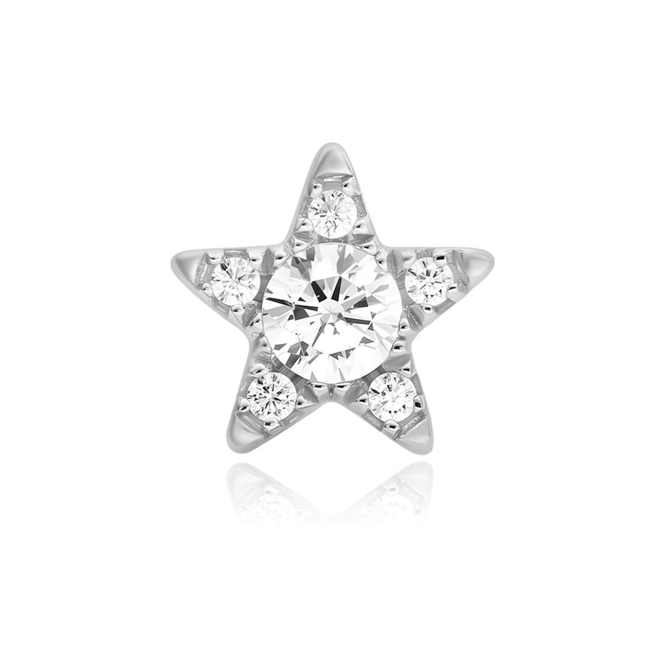 Boucle d'oreille étoile Ania Haie en argent, ornée de zircons colorés scintillants.