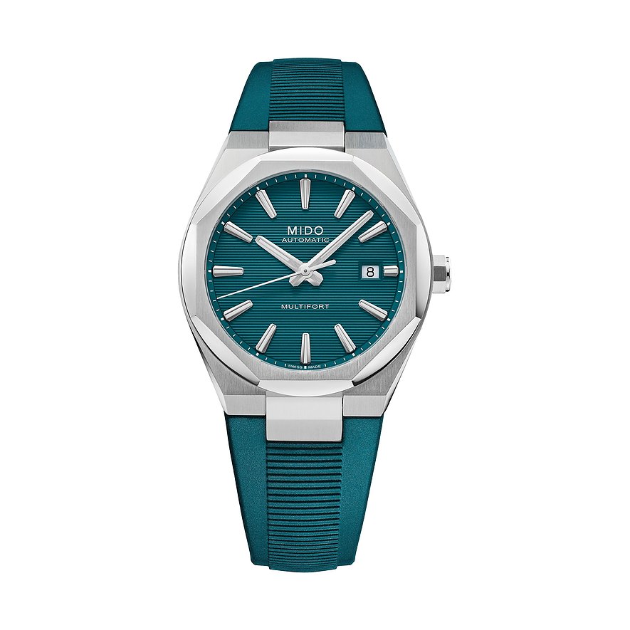 Mido Herrenuhr 8 One Crown M0555071709100, Herren, Edelstahl, Armband: Kautschuk, Automatik, analog