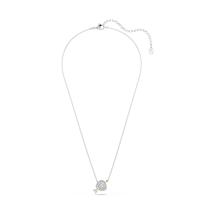 Die Swarovski Metall Halskette, verziert mit Swarovski Kristallen, zeigt einen schillernden Herzanhänger mit Pfeil.