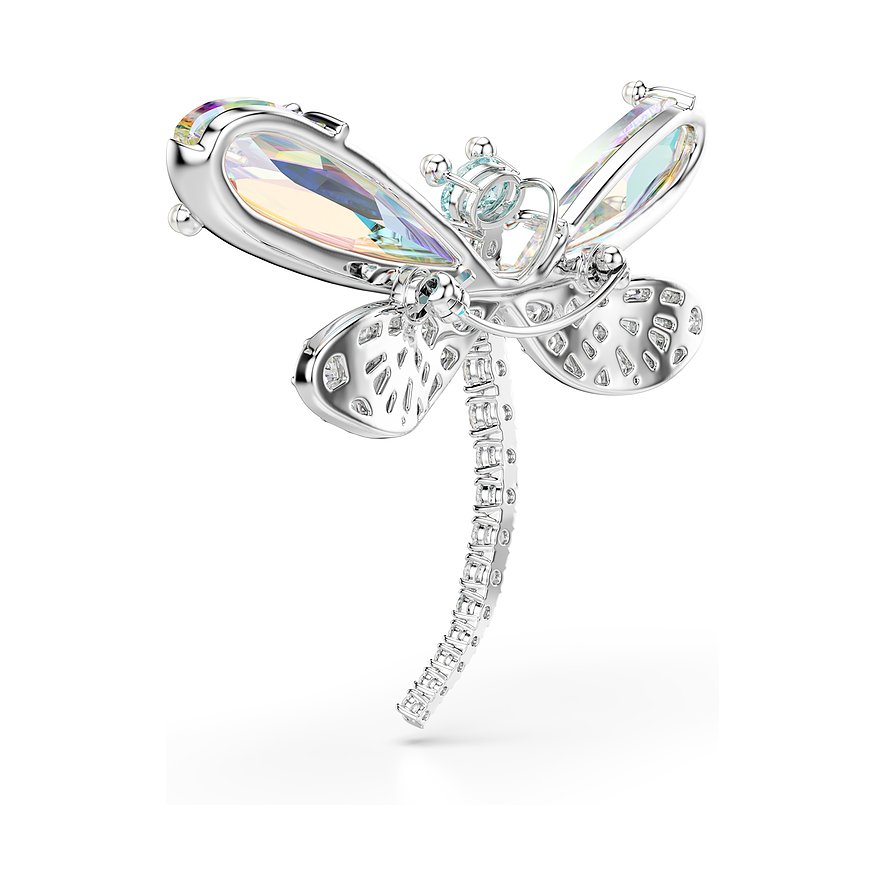 Swarovski metalen halsketting, gevormd als een libel met vleugels en lichaam van glinsterende Swarovski-kristallen.