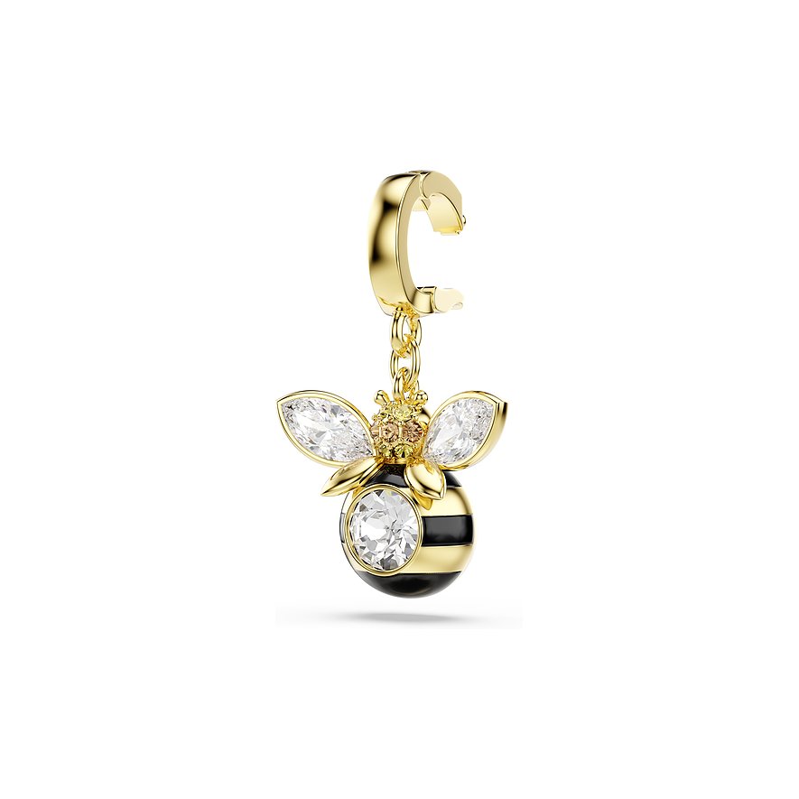 Bienen-Anhänger von Swarovski aus goldfarbenem Metall mit klaren und champagnerfarbenen Swarovski-Kristallen.