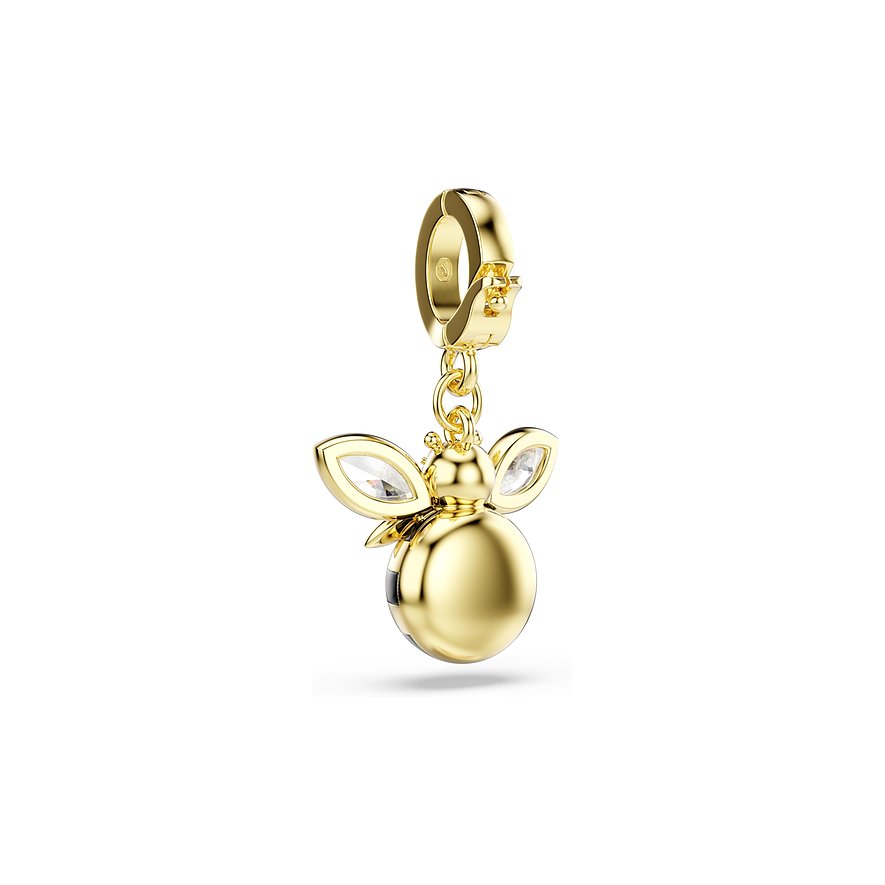 Swarovski-Schmuckanhänger: goldfarbener Marienkäfer mit Flügeln aus funkelnden Swarovski-Kristallen.