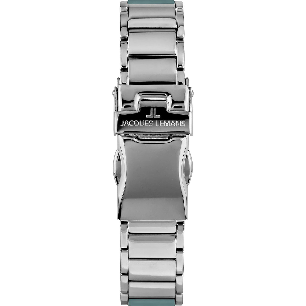 Jacques Lemans Damen-Edelstahluhr mit detailreicher Schließe und poliertem Gliederarmband