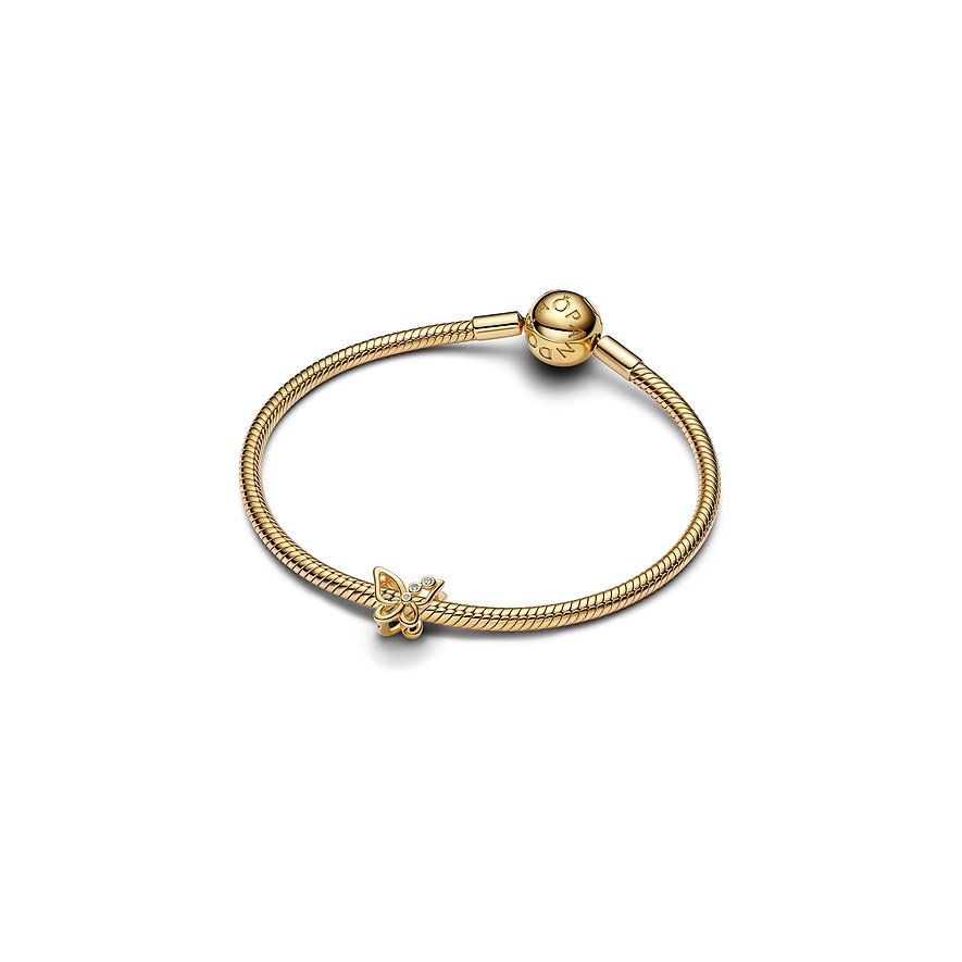 Pandora Charm Schmetterling, offen gearbeitet, gold Moments 764369C01