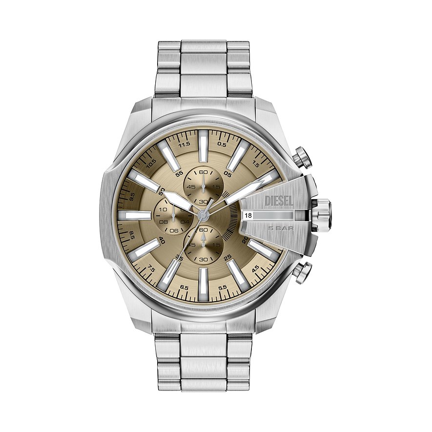 Diesel Chronograph SLIM MEGA CHIEF DZ4702, Herren, Edelstahl, Armband: Edelstahl, Quarz, analog