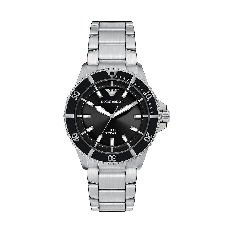 Emporio Armani Herrenuhr AR11787, Herren, Edelstahl, Armband: Edelstahl, Solar, analog