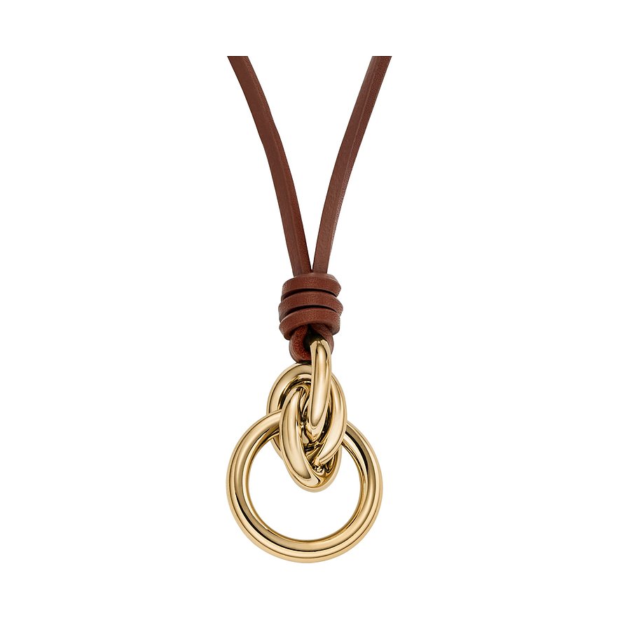 Skagen Kette MODERNE STAK, Damen, Edelstahl, Leder, braun