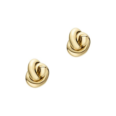 Ein Paar Ohrstecker von Emporio Armani aus vergoldetem 925er Silber in Form eines eleganten Knotens.