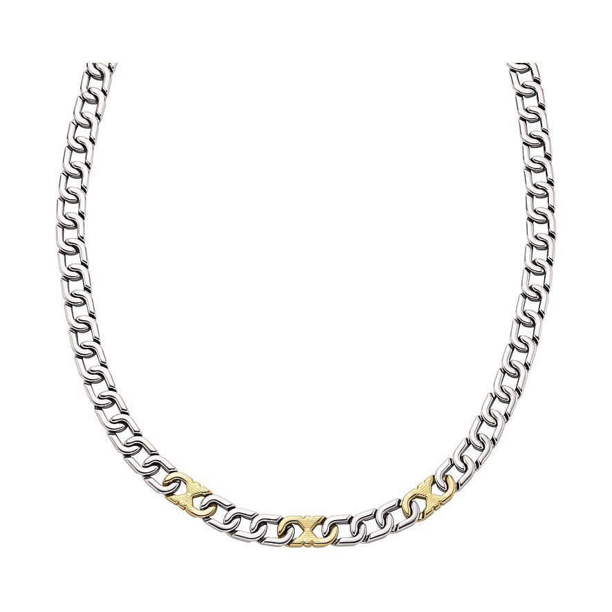 Emporio Armani Halskette aus Edelstahl mit silber- und goldfarbenen Kettengliedern