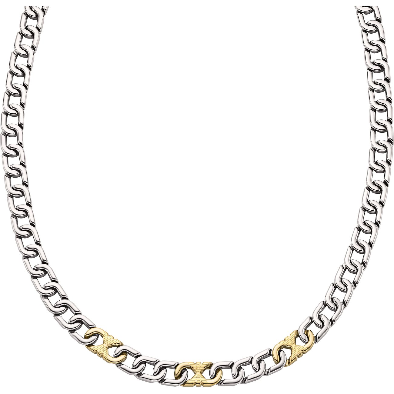 Emporio Armani Halskette aus Edelstahl mit silber- und goldfarbenen Kettengliedern