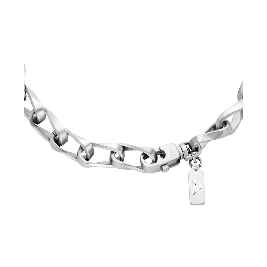 Collana Emporio Armani in acciaio inossidabile con chiusura e targhetta del brand.