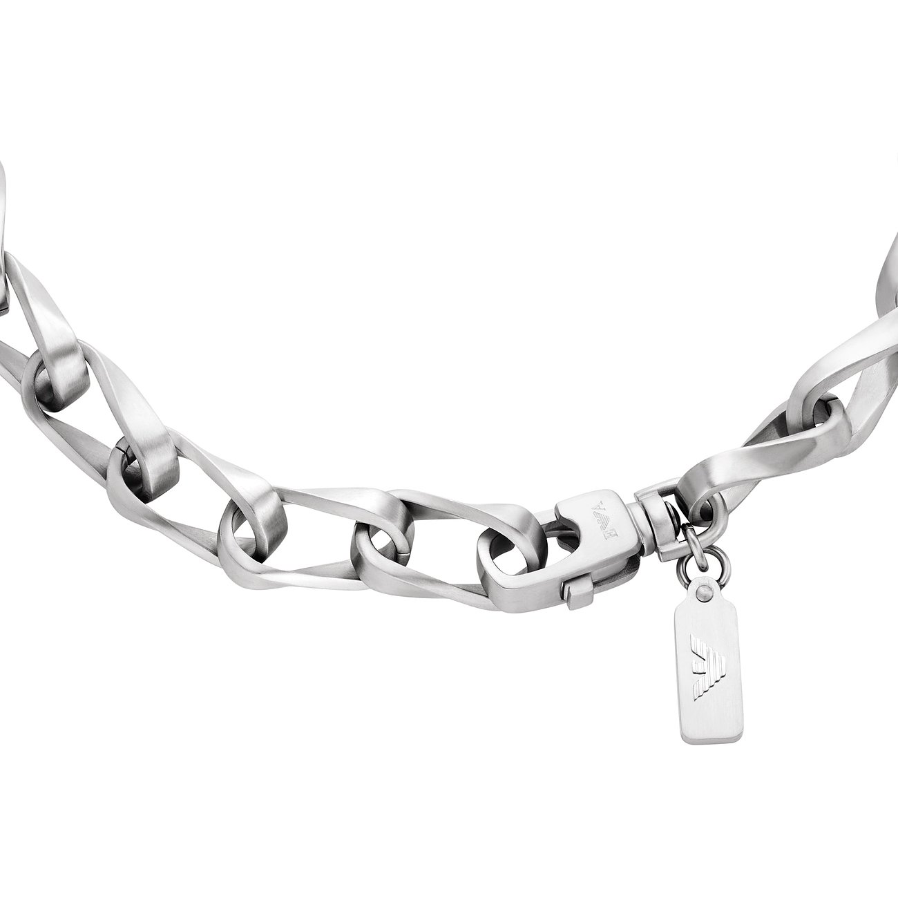 Collana Emporio Armani in acciaio inossidabile con chiusura e targhetta del brand.