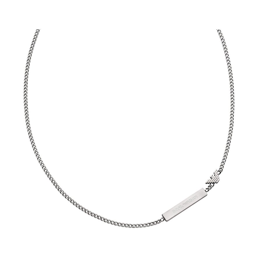 Emporio Armani Halskette aus Edelstahl mit einer Kette aus Gliedern und Logo-Detail in Silber.