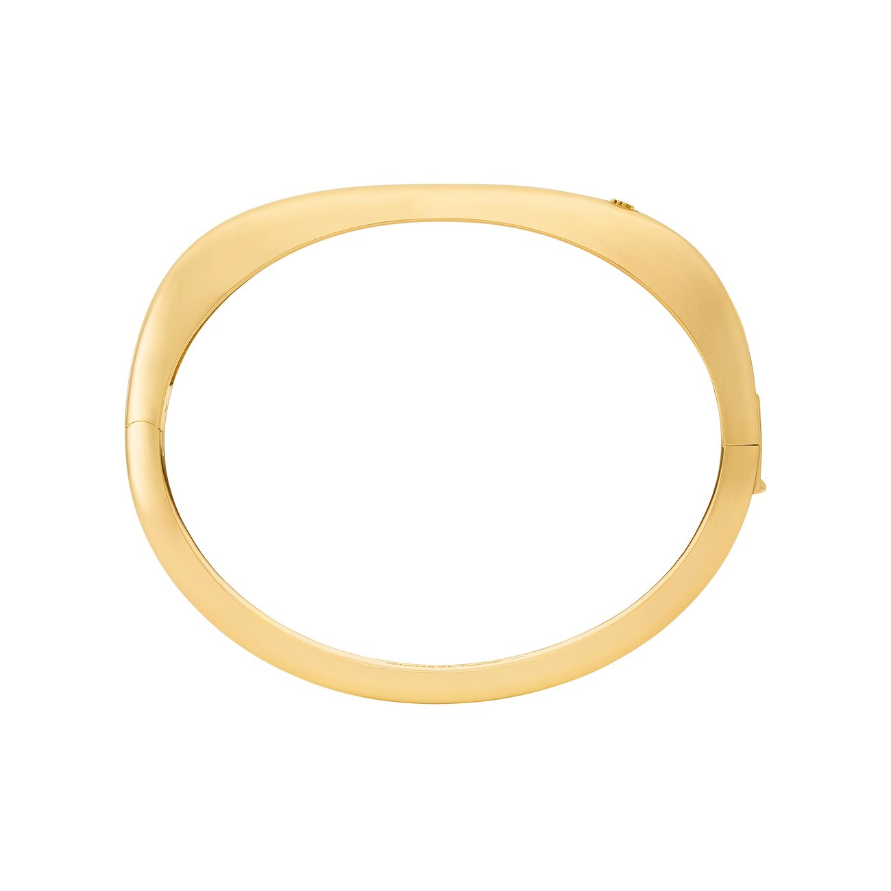 Michael Kors Armreif aus goldfarbenem Metall, oben mittig geschlossen, als Armschmuck auf weißem Hintergrund.