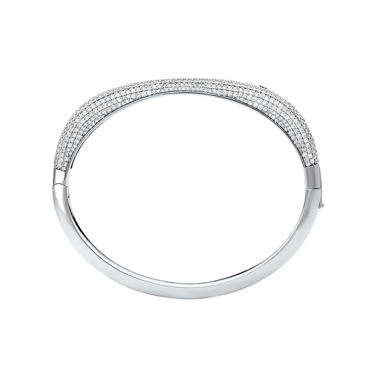 Bracelet jonc Michael Kors en métal, orné de trois rangées de pierres de couleur oxyde de zirconium.