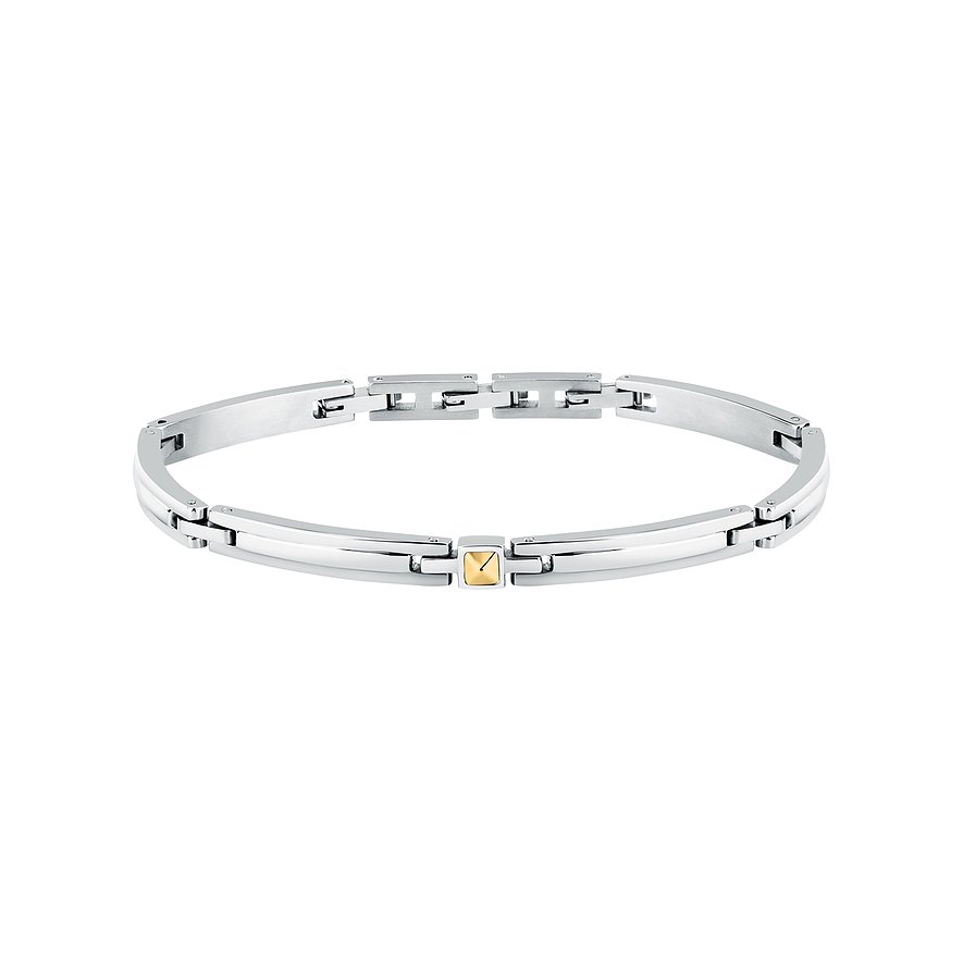 Morellato Armschmuck aus Edelstahl mit dezentem, gelbgoldfarbenem Akzent in der Mitte.