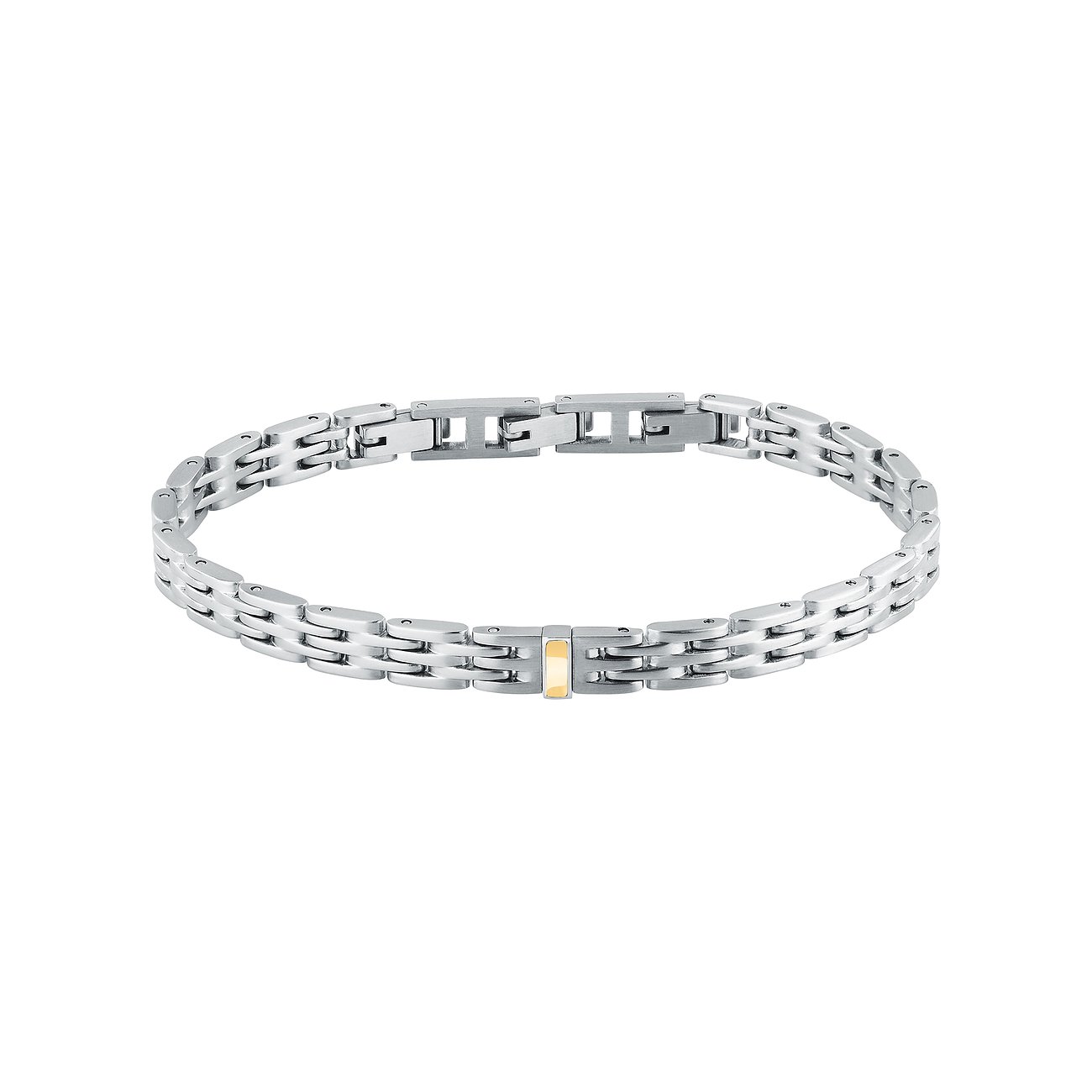 Morellato armbånd i rustfrit stål med guld-accent. Armbåndet har et led-design.