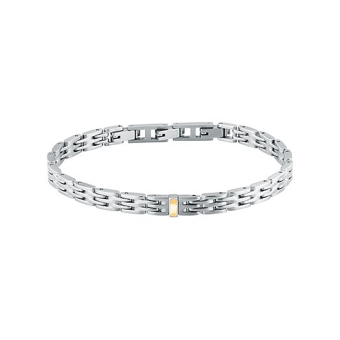Morellato Armschmuck aus Edelstahl mit Gelbgold-Akzent. Das Armband hat ein Gliederdesign.