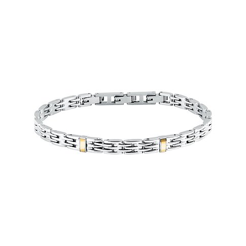 Morellato Armschmuck aus Edelstahl mit Gelbgold-Akzenten, mittig platziert, auf weißem Hintergrund.