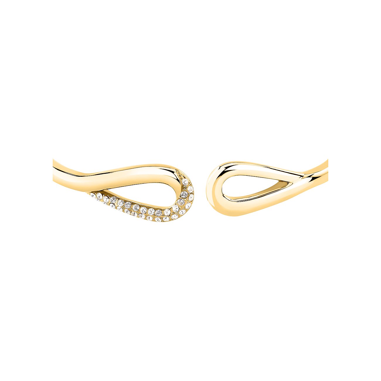 Morellato Armschmuck aus gelbgoldenem Edelstahl mit Kristallen an der Öffnung.