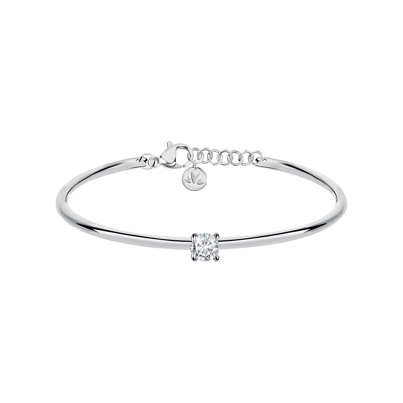 De Morellato armband van roestvrij staal is een delicaat armsieraad met een fonkelende kristalbezetting in het midden.
