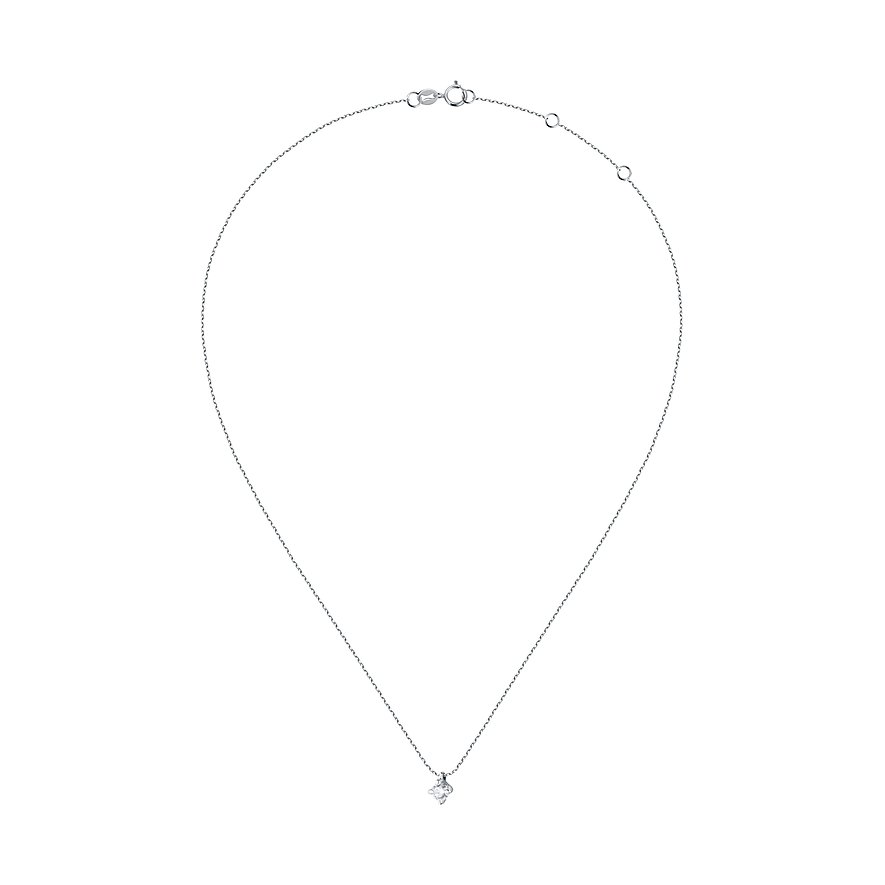 CHRIST Halsschmuck aus 585 Gelbgold mit einem einzelnen Diamanten als Anhänger auf einer Kette.