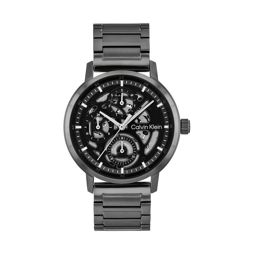 Calvin Klein Herrenuhr GAUGE 25200563, Herren, Edelstahl, Armband: Edelstahl, Quarz, analog