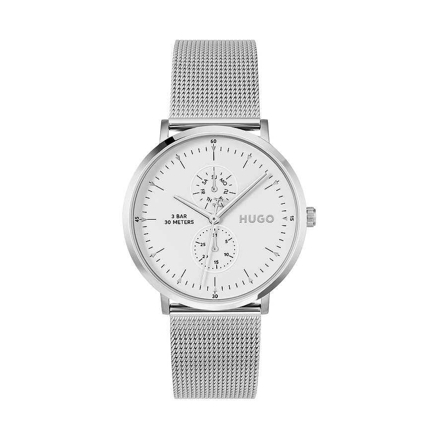 Hugo Herrenuhr #STYLE 1530456, Herren, Edelstahl, Armband: Edelstahl, Quarz, analog